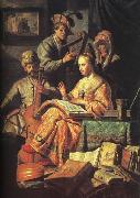 REMBRANDT Harmenszoon van Rijn The Music Party  dhd oil painting picture wholesale